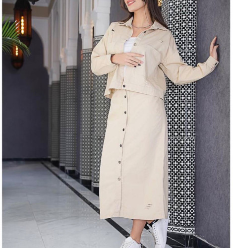 کت ودامن کتان شیک