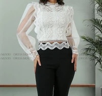 شومیز سفید مجلسی گیپور