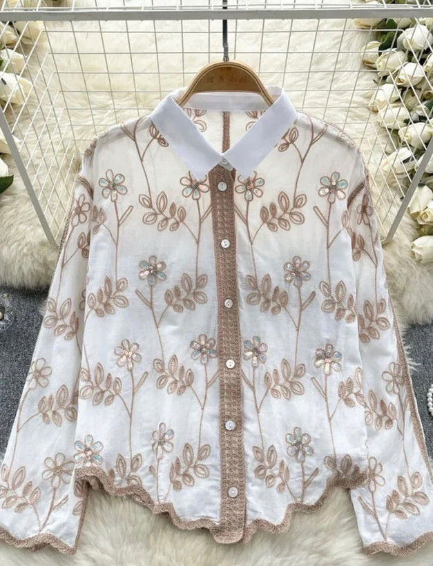 شومیز نخی گلدوزی زنانه