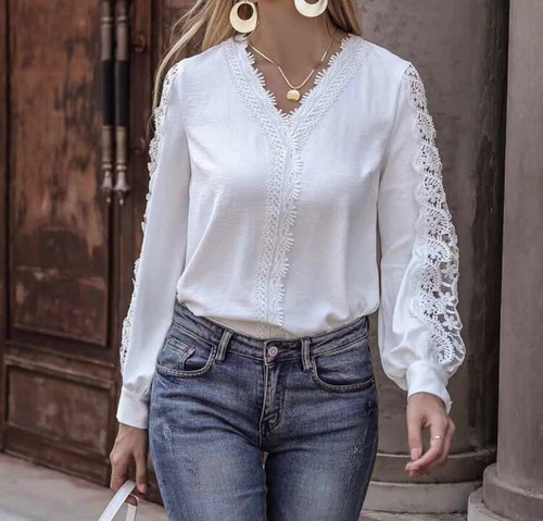 شومیز زنانه با گیپور و طراحی شیک
