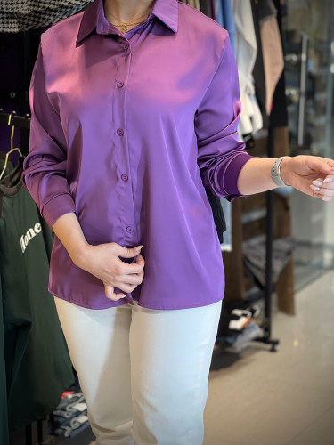 شومیز ساتن ساده زنانه