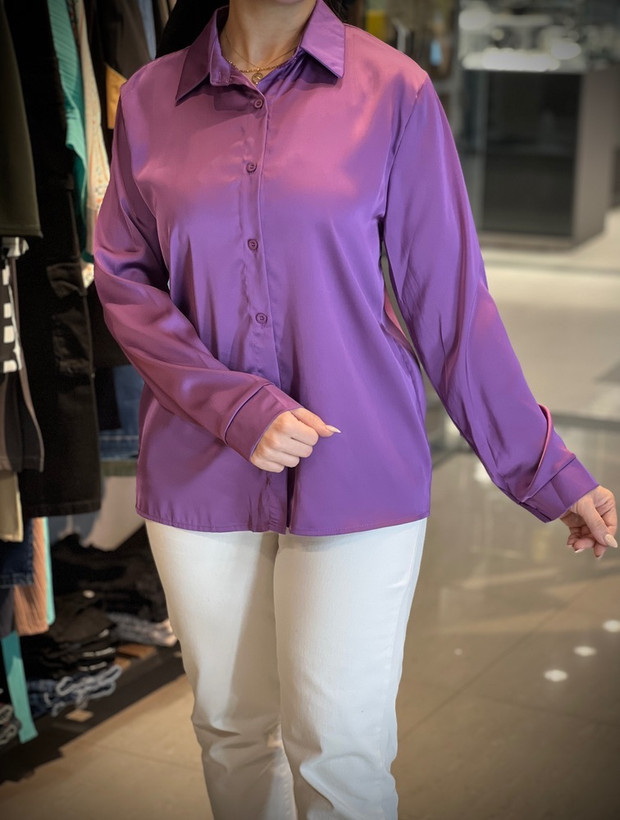 شومیز ساتن زنانه مینیمال