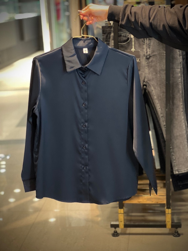 شومیز ساتن زنانه ساده با کیفیت بالا