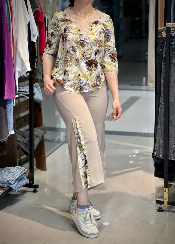 ست شومیز و شلوار زنانه گل دار