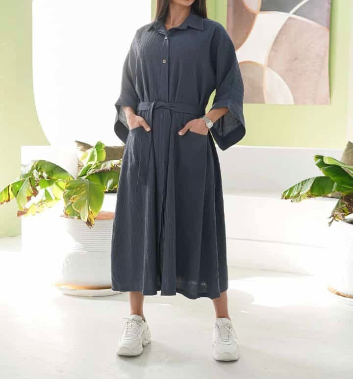 مانتو بلند جلو دکمه زنانه شیک