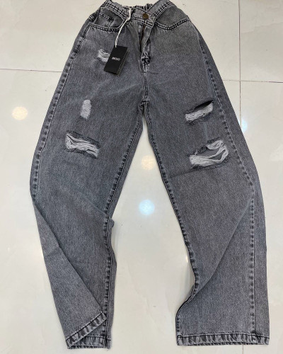 شلوار جین بگ زاپ دار شیک زنانه