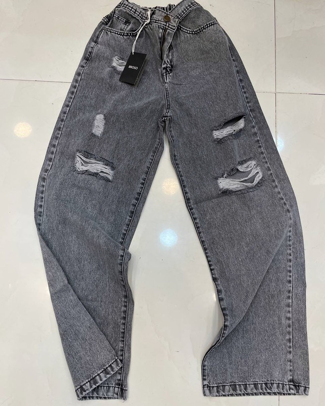 شلوار جین بگ زاپ دار شیک زنانه