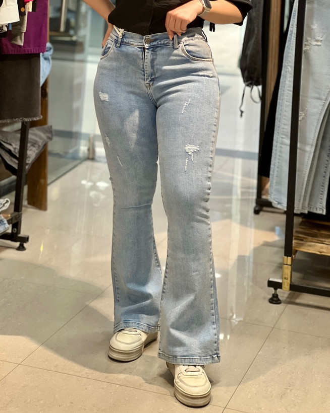 شلوار جین بوتکات ابی روشن زنانه