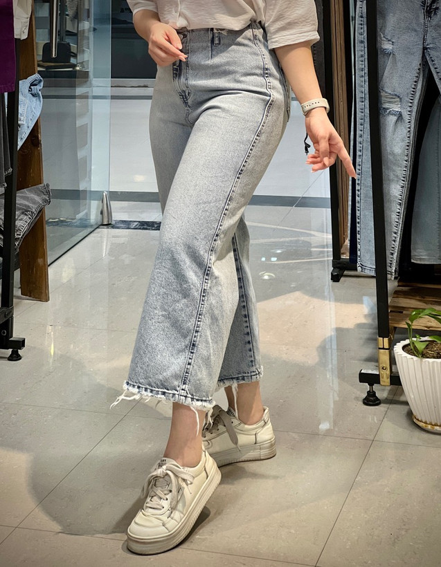 شلوار شیک زنانه جین واید بگ
