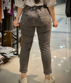 شلوار جین مام فیت پشت کش زغالی