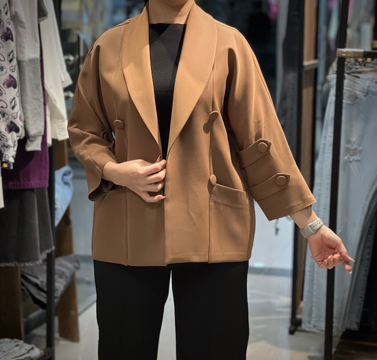 کت تک زنانه کرپ مازراتی فری سایز اسپرت