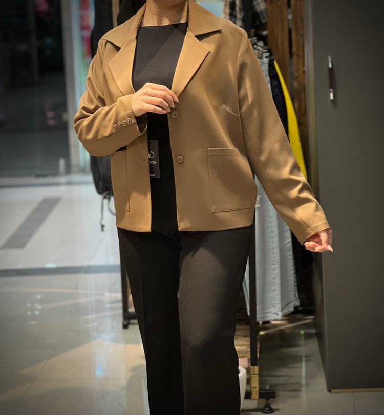 کت تک زنانه دکمه دار دو جیب