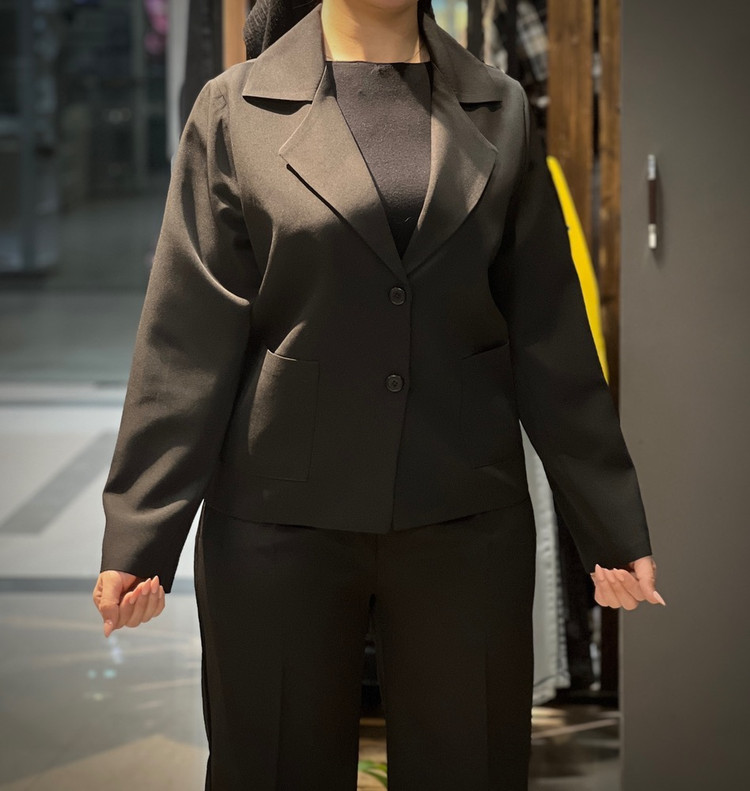 کت تک مشکی کرپ مازراتی زنانه