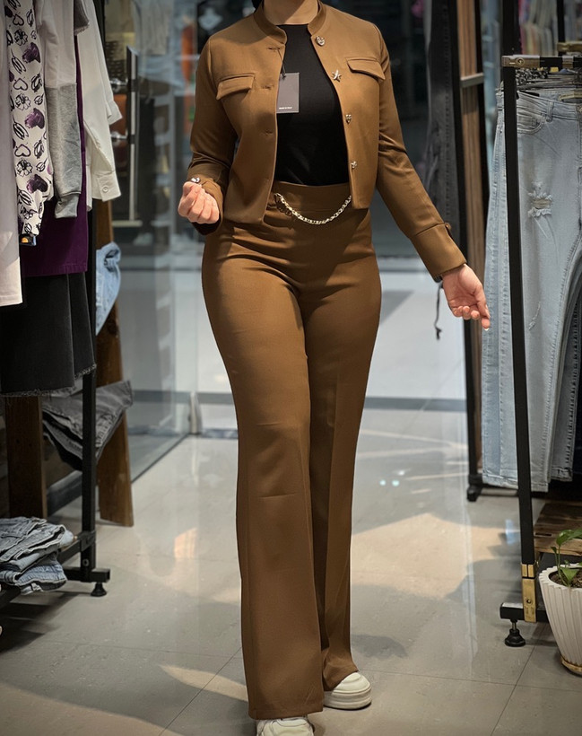 کت کراپ و شلوار زنانه شیک