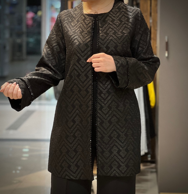 مانتو مجلسی زنانه با پارچه ژاکارد