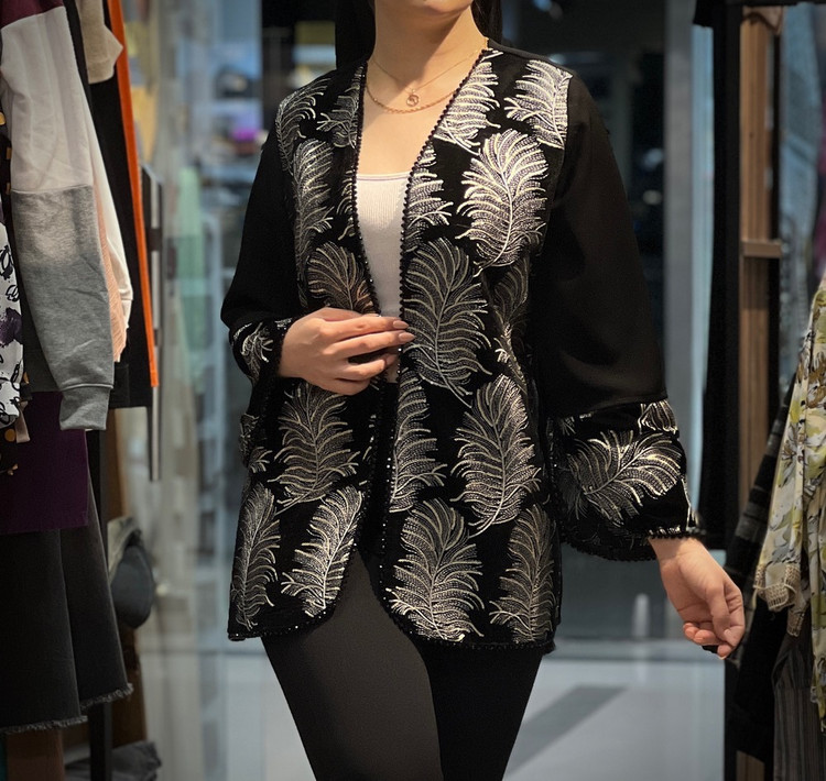 مانتو کتی سوزن دوزی کرپ زنانه