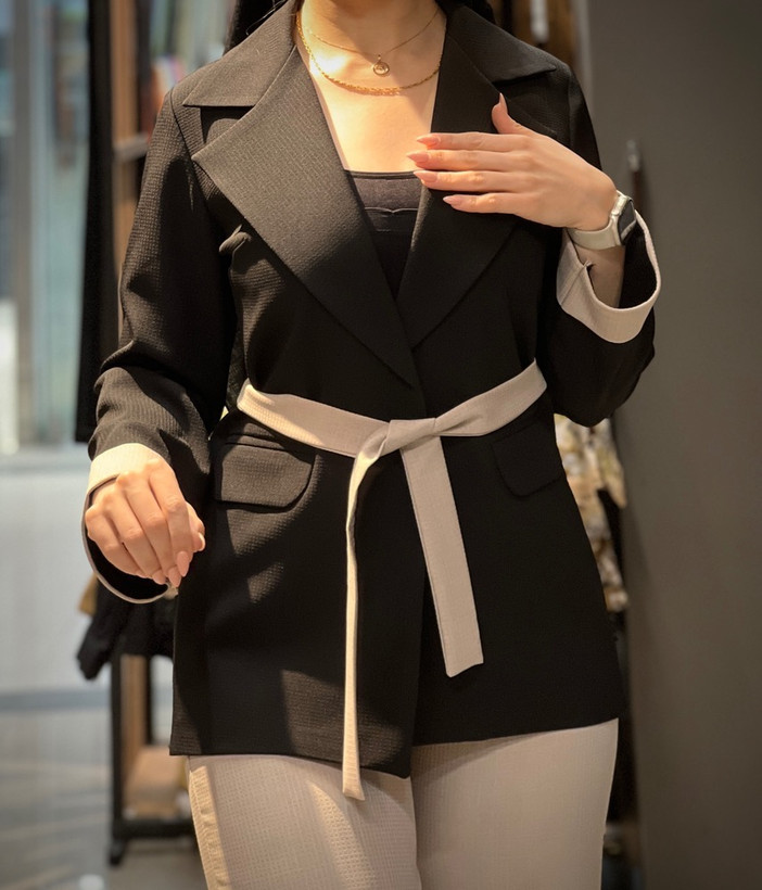 کت زنانه پارچه بیسکوئیتی