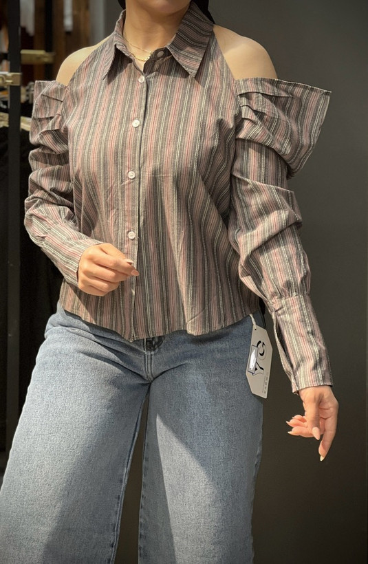 شومیز نخی جلو دکمه