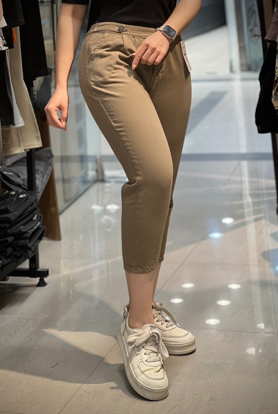 شلوار مام استایل کتان زنانه