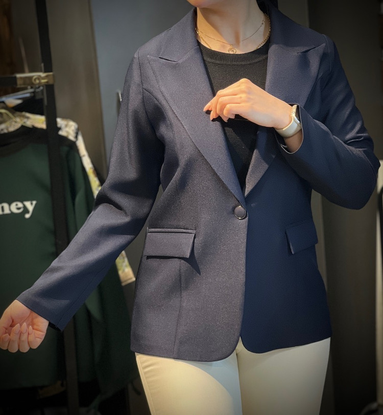 کت سورمه ای ساده زنانه