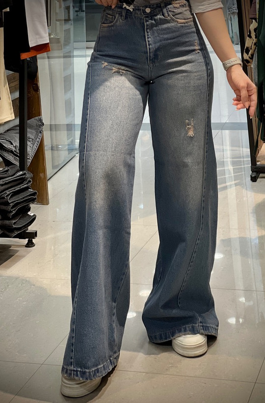 شلوار شافل زنانه ابی روشن