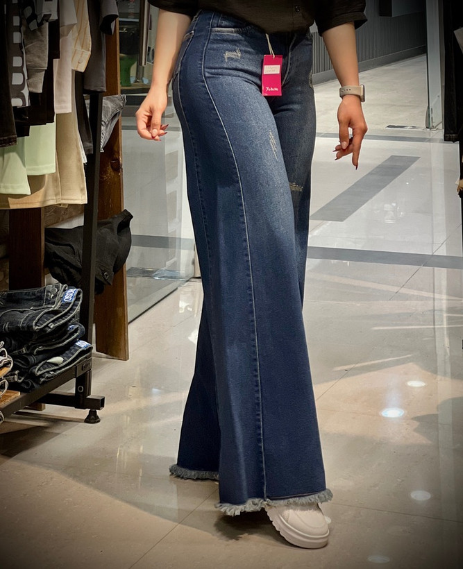 شلوار شافل جین زنانه