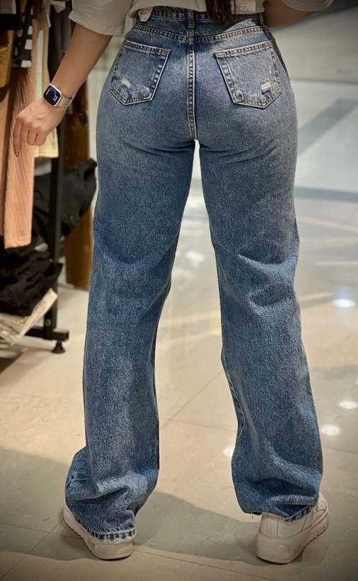 شلوار جین نیم بگ زنانه