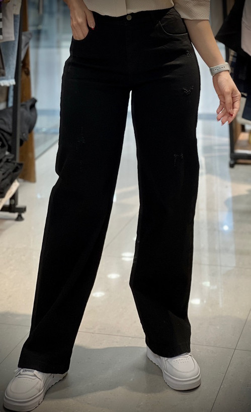 شلوار زنانه جین نیم بگ