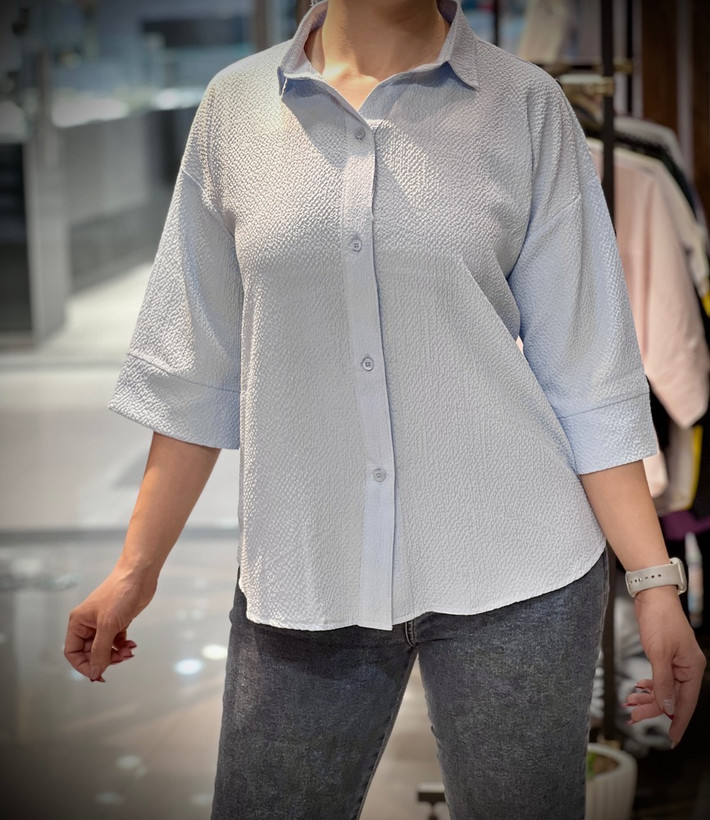 شومیز ابی پاستیلی زنانه اسپرت