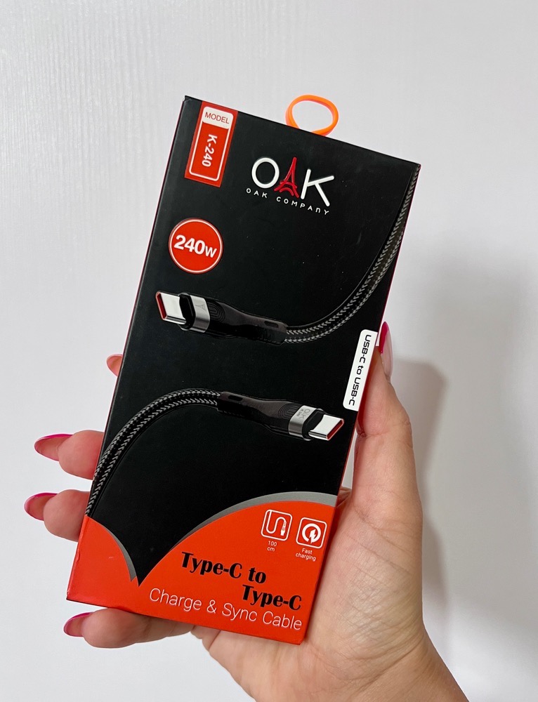 کابل شارژ 240 وات OAK مدل K240