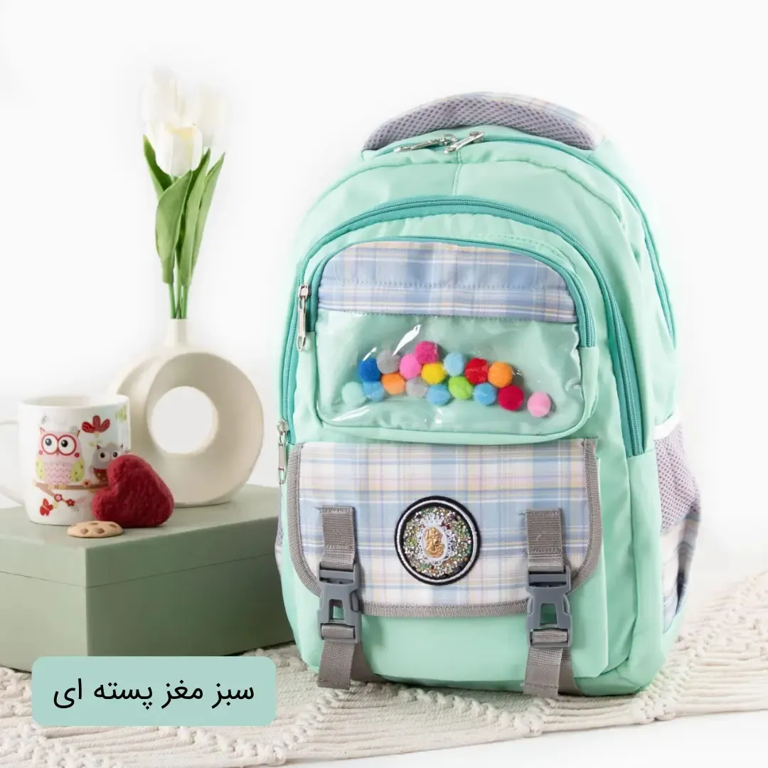 کوله پشتی مدرسه و دانشگاه پارچه ای با بند بلند و 6 جیب بیرونی ابعاد 40 در 30 در 15 سانتیمتر