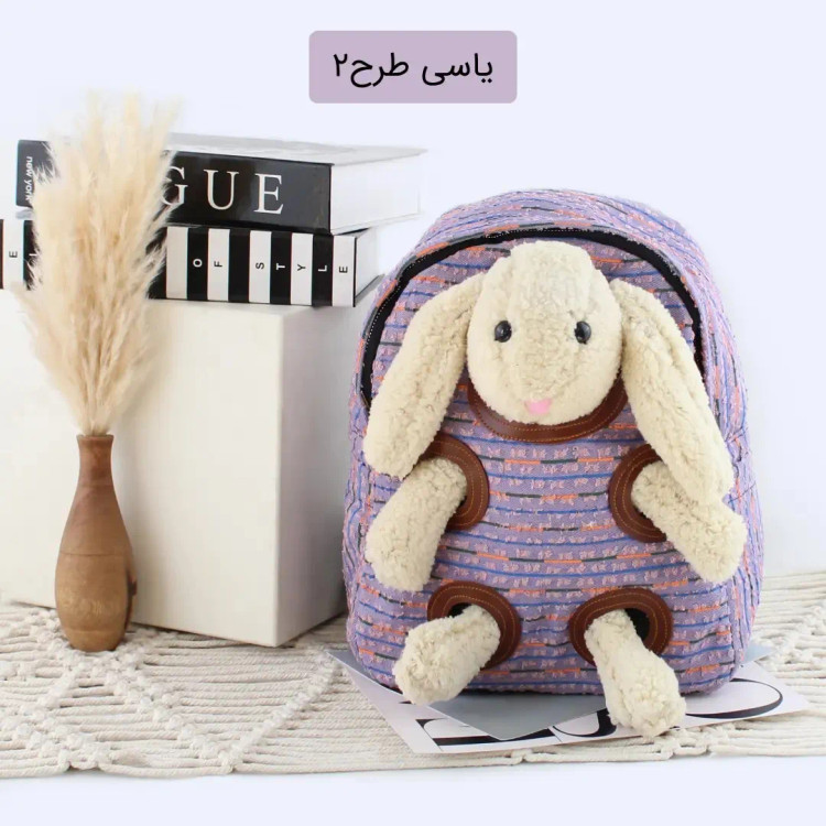 کوله پشتی پارچه ای روزمره مدرسه و دانشگاه زیپ دار بند بلند