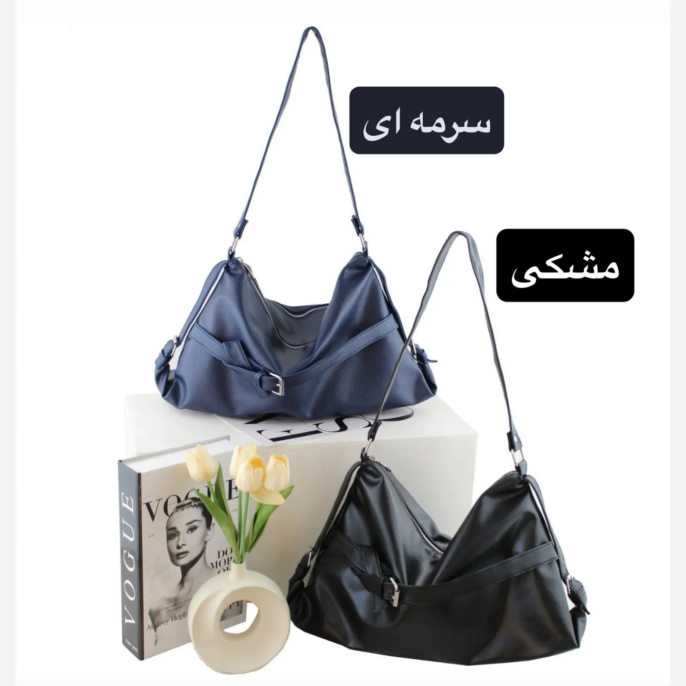 کیف زنانه چرم مصنوعی اسپرت و روزمره زیپدار