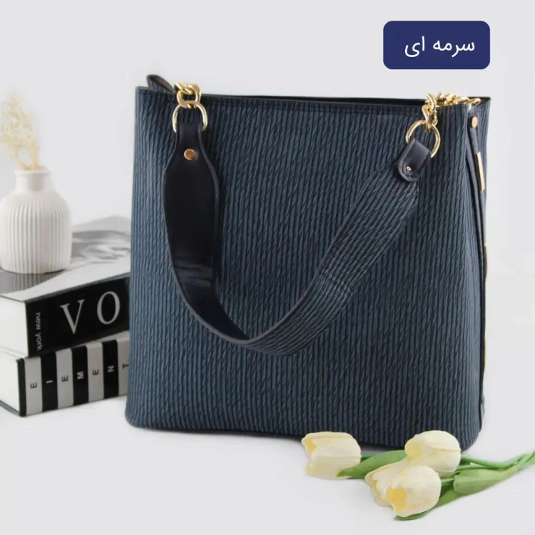 کیف زنانه روزمره چرم مصنوعی با بند بلند و جیب داخلی