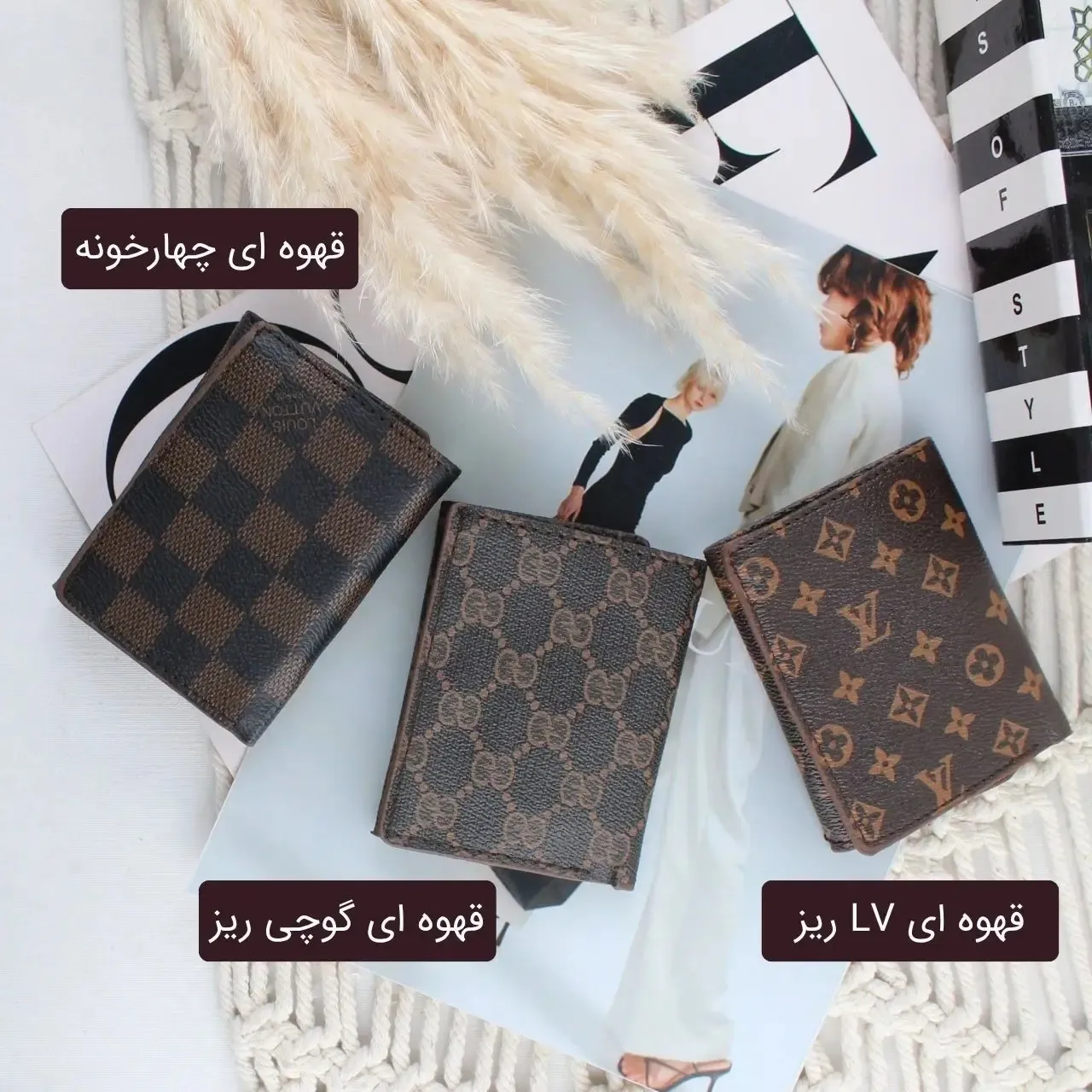 جاکارتی چرم مصنوعی روزمره دکمه ای
