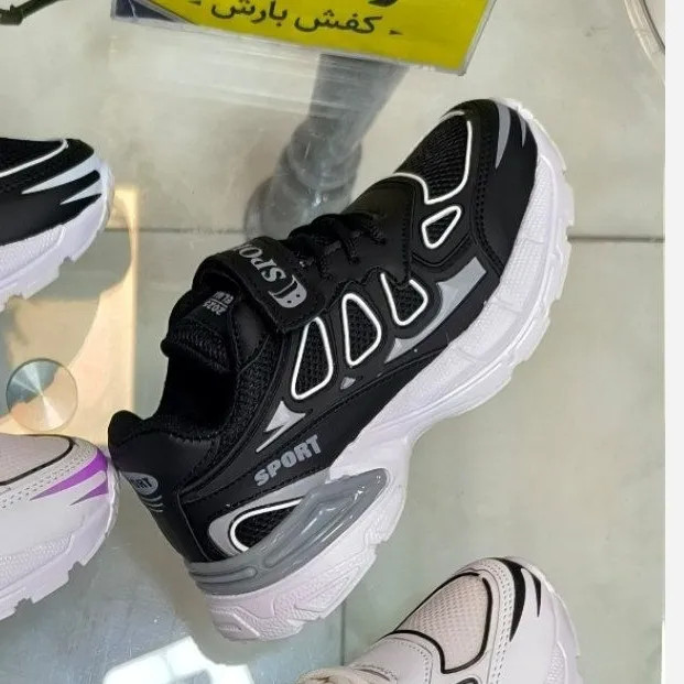 کفش اسپرت بچگانه نایک سایز 31 تا 35 مشکی و خاکستری
